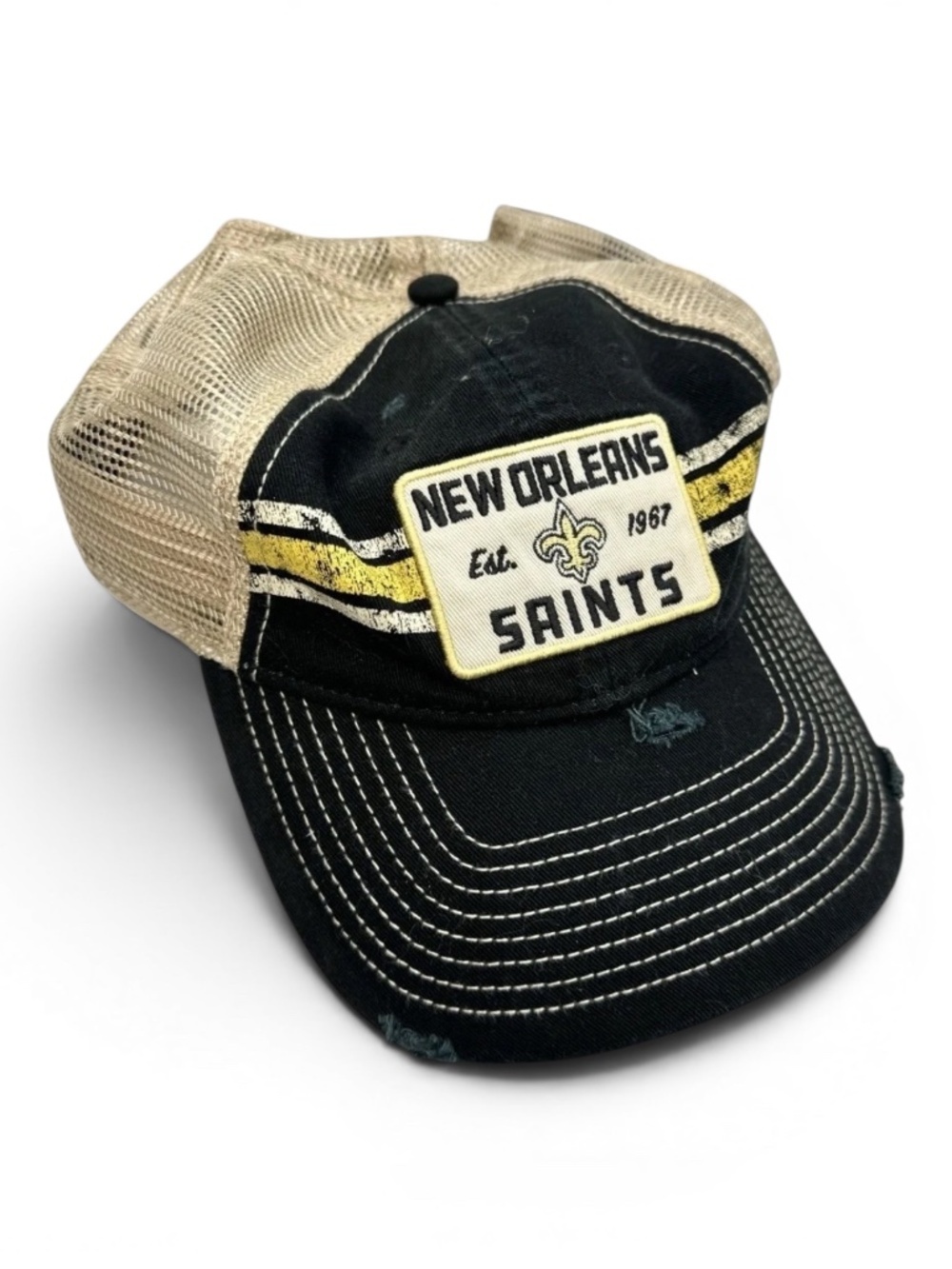 NWT Fanatics New Orleans Saints Distressed Trucker Hat